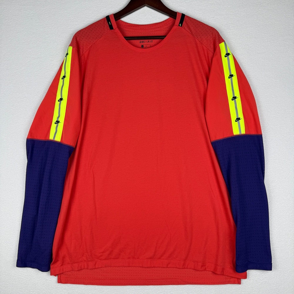 Nike Dri-FIT Miler Long Sleeve Running Shirt Mens XL Visibility BV5590-850
